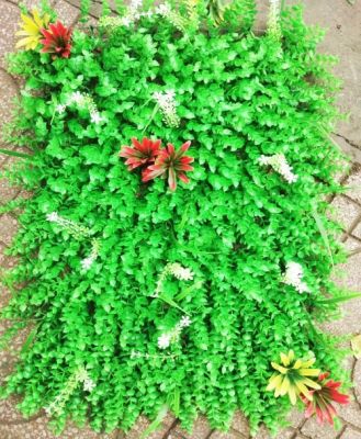 Cỏ tai chuột - cỏ nhựa treo tường đính hoa mã 10 