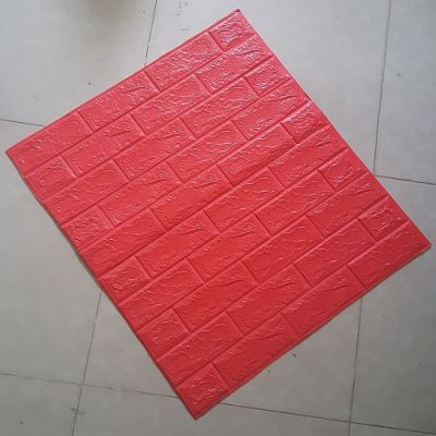Xốp Dán Tường Gỉa Gạch Màu Đỏ- 3mm ( 70X77 cm )