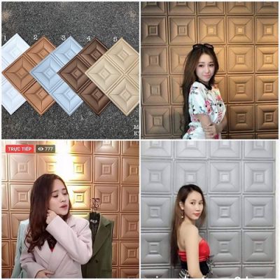 Xốp d&aacute;n tường giả da - Sỉ xốp d&aacute;n tường 3d giả da - Sỉ xốp giả da - Miếng xốp d&aacute;n tường giả da